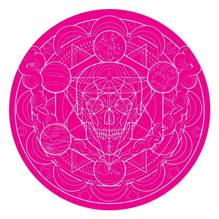 Slipmat - Geometric Skull UV/ Blacklight (par de tapetes)