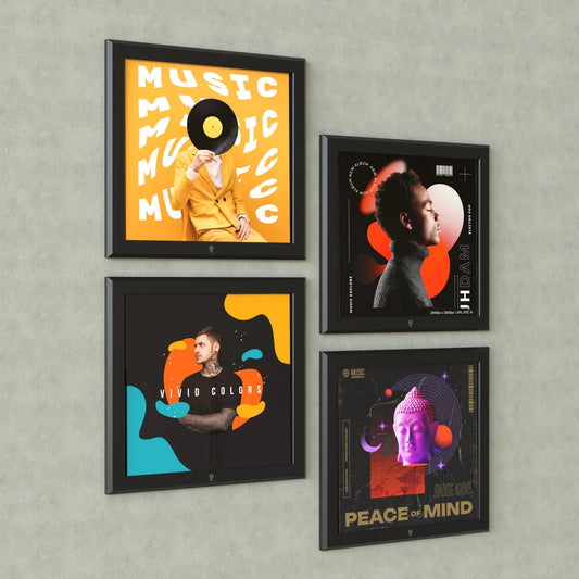 HumminGuru - Wall Display Record Frame (Set of 4)