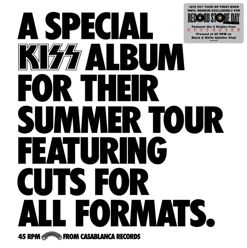 KISS - SPECIAL KISS TOUR EP (BLACK & WHITE SPLATTER VINYL) (RSD 2026)