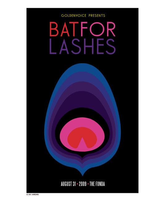 Bat For Lashes - The Fonda (Lithograph • day-glo pink) Print - Salvaje Music Store MEXICO