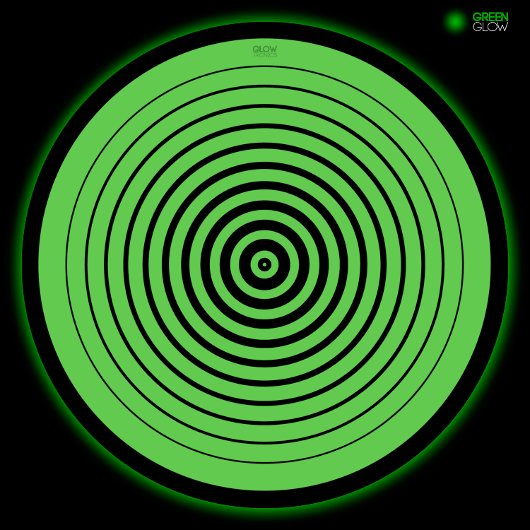 Slipmat Circles (tapete para tornamesa, 12", Glow In The Dark)