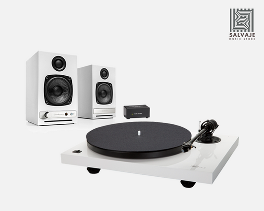 Plug and play pack #2: Tornamesa + Phono Mini Pre Amp + Bocinas Bluetooth Paquete de audio - Salvaje Music Store MEXICO