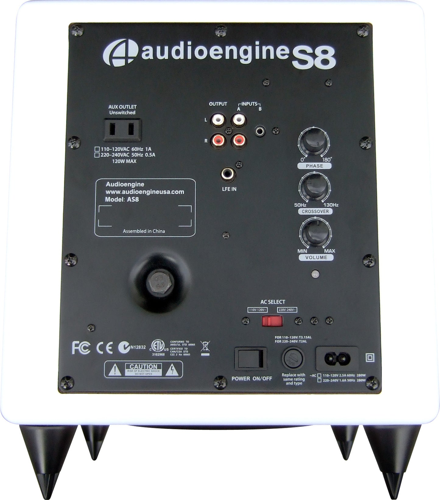 Audioengine - S8 Subwoofer autoamplificado (blanco) bocinas - Salvaje Music Store MEXICO