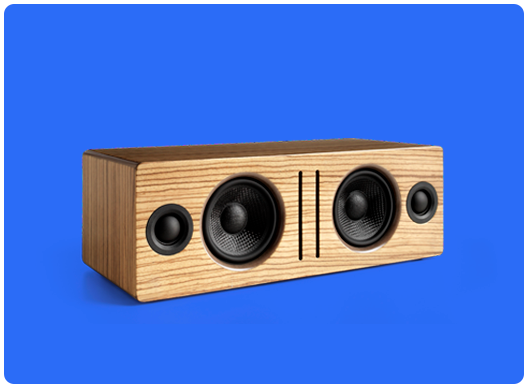 Audioengine bocina Bluetooth de escritorio, color madera zebra - B2 bocinas - Salvaje Music Store MEXICO