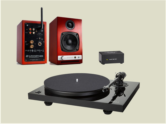 Paquete tornamesa + phono mini pre amp Music Hall + bocinas HD3 Audioengine Paquete de audio - Salvaje Music Store MEXICO
