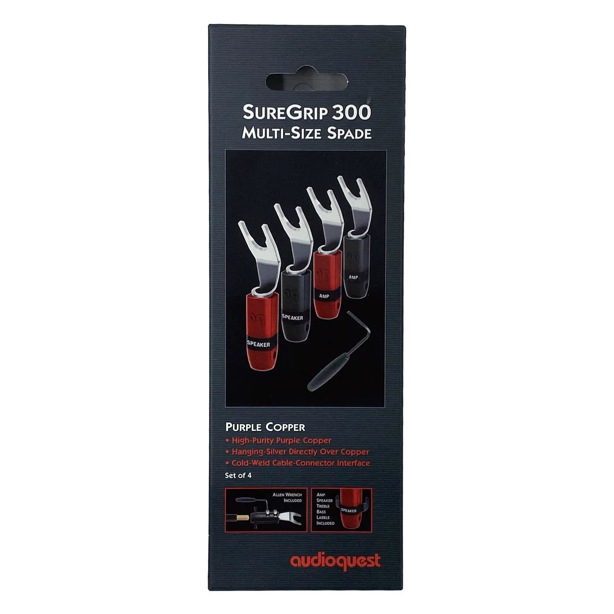 AUDIOQUEST - Set de 4 conectores Suregrip 300 Multi-Size Spade