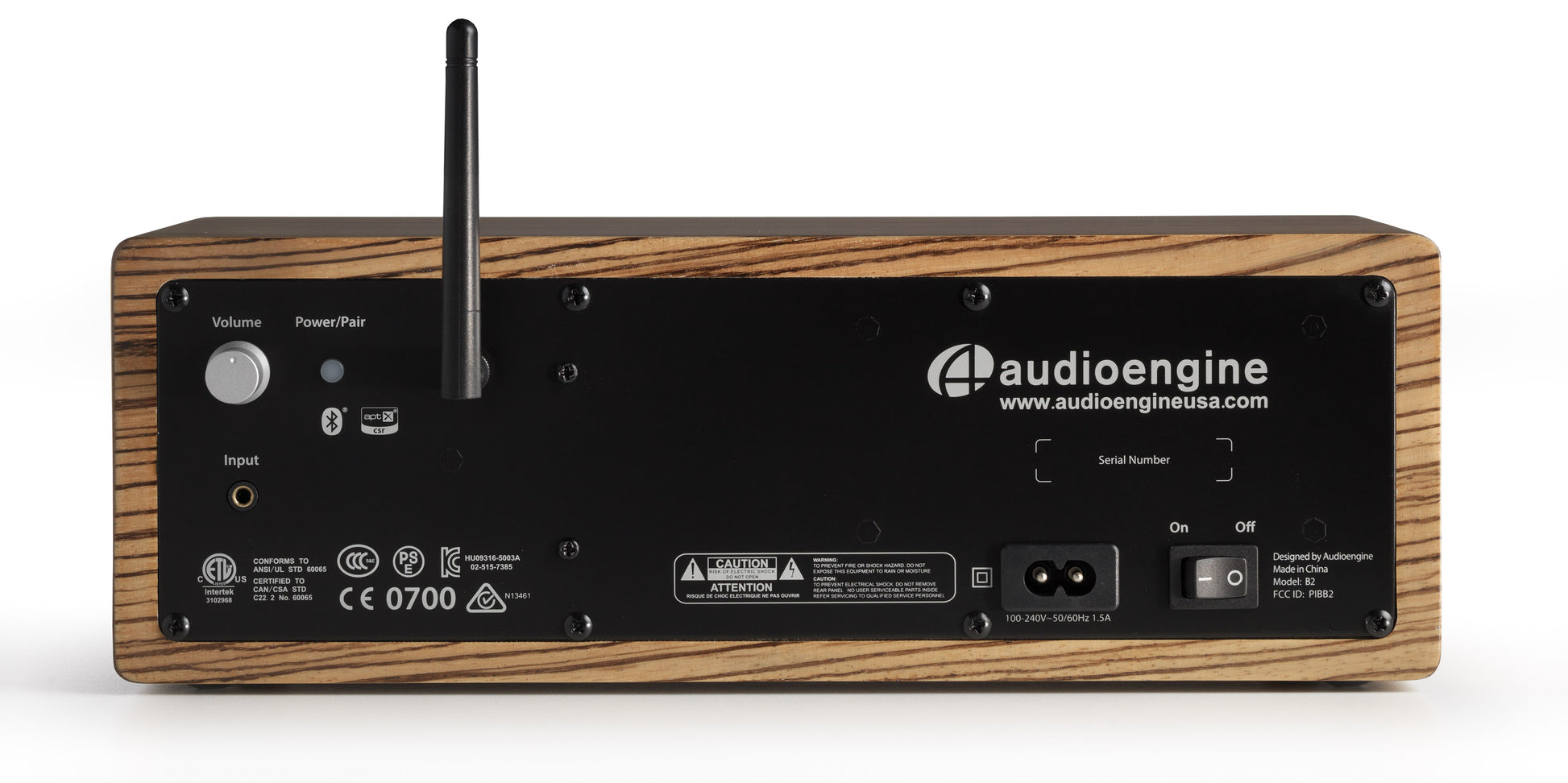 Audioengine bocina Bluetooth de escritorio, color madera zebra - B2 bocinas - Salvaje Music Store MEXICO