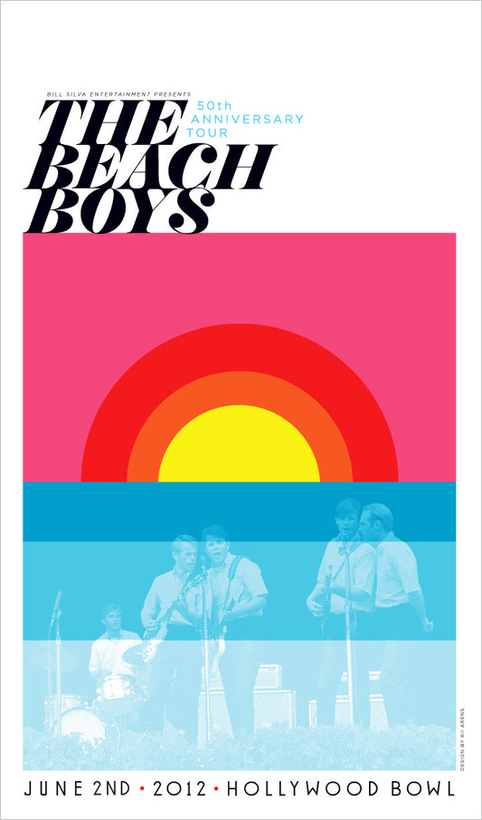 The Beach Boys - Hollywood Bowl (Fluorescent Lithograph) Print - Salvaje Music Store MEXICO
