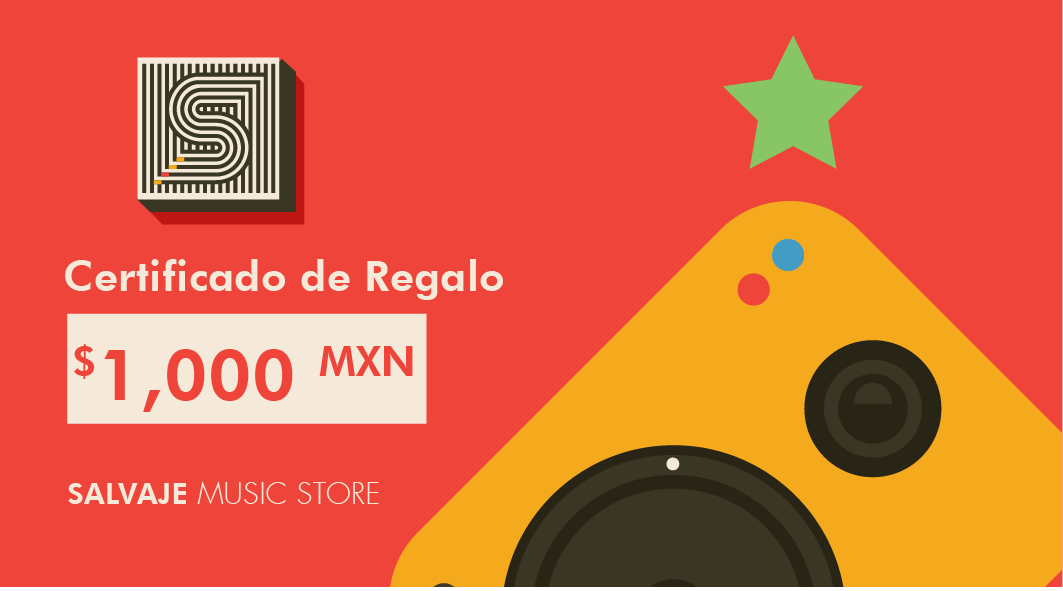 Certificado de Regalo $1000.00 MXN Certificado de Regalo - Salvaje Music Store MEXICO