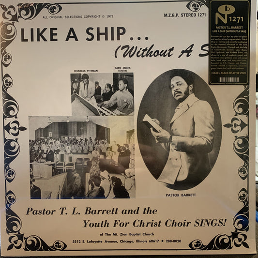 Pastor T. L. Barrett And The Youth For Christ Choir - Like A Ship... (Without A Sail) (Color LP)