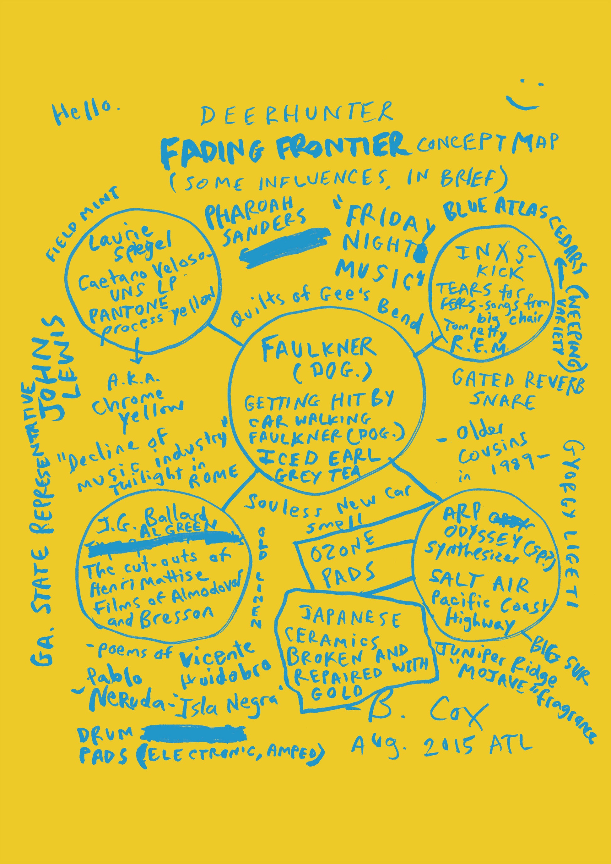 Deerhunter Fading Frontier Concept Map - Print Print - Salvaje Music Store MEXICO